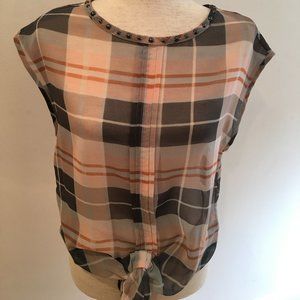 Next (UK) Burnout Cap Sleeve Top